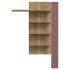 Vertical shelf 130 cm TWO, Terracotta/Mauvella oak