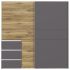 Sliding door wardrobe FORTEEN, with drawers, 200 cm, Light Flagstaff Oak and Graphite