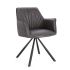 BIZZOTTO BREVAL SWIVEL CHAIR WITH ARMRESTS GREY LEATHER