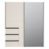 Wardrobe with sliding doors FORTEEN, with mirror and drawers, 170 cm, Sand color