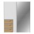 Wardrobe with sliding doors FORTEEN, with mirror and drawers, 170 cm, Artisan oak and white