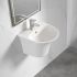 PORCELAIN BASIN WITH SEMI-PEDESTAL ARES-TONDO WHITE MATT