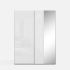 Wardrobe EIGHT with sliding doors and mirror 180 cm, White gloss