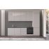 Straight kitchen IRENE, Right, 300 cm, light grey fronts, worktop and wall panel - anthracite