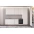 Straight kitchen IRENE, Right, 300 cm, white fronts, worktop and wall panel - cement
