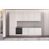 Straight kitchen IRENE, Left, 300 cm, white fronts, worktop and wall panel - cement