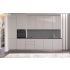 Straight kitchen IRENE, Left, 360 cm, light grey fronts, worktop and wall panel - anthracite