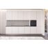 Straight kitchen IRENE, Right, 360 cm, white fronts, worktop and wall panel - cement