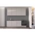 Straight kitchen IRENE, Left, 240 cm, light grey fronts, worktop and wall panel - anthracite