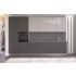 Straight kitchen IRENE, Left, 360 cm, dark and light grey fronts, worktop and wall panel - cement