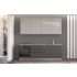 Straight kitchen IRENE, Right, 240 cm, dark and light grey fronts, worktop and wall panel - cement