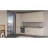 Straight kitchen LINE, 300 cm, angora grey fronts, worktop - anthracite,wall panel - light grey
