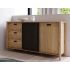 Chest TWELVE with drawers and sliding door with slats 180 cm, Mauvella oak 