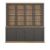 High buffet THIRTEEN 200 cm with glass doors, Mauvella oak/Uni grey