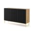 Chest of drawers Ravenna B 150 2D3S milled foiled MDF, artisan oak/black mat/gold