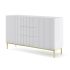 RAVENNA Cabinet 150 2D3 foil MDF white, gold frame