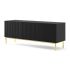 TV Stand Ravenna B 150 3D milled foiled MDF, black mat/gold