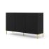 Chest of drawers SURF 3D 150 cm, black matt, gold legs