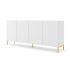 Chest of drawers SURF 4D 200 cm, white matt, gold legs