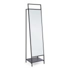 EKBAL BLACK STAND MIRROR W-CLOTHES RACK