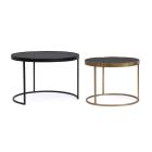 Round coffee table YAMIR 2 pcs./set 60x45 cm./75x50 cm. black/gold