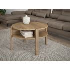 Round coffee table with shelf 75x75 cm TWO, mauvella oak