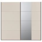 Wardrobe ELEVEN with sliding doors and mirror 220 cm, sand + Basket for clothes + Shelves