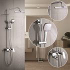 TELESC. SHOWER SET WITH STATIONARY, HAND SHOWER AND MIXER ELMIRA