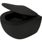 Peonia Zero wall-mounted rimless toilet bowl, black