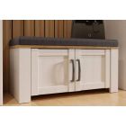 Bench FOUR with pillow, riviera oak/sibiu larch light