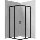 FUNKIA,Shower cabin Black with transparent glass,90X90