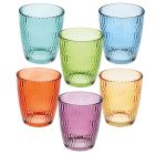 Set of 6 TUMBLERS GLASS SEOUL MULTICOLOR, 310 ml