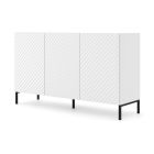Chest of drawers SURF 3D 150 cm, white matt, black legs