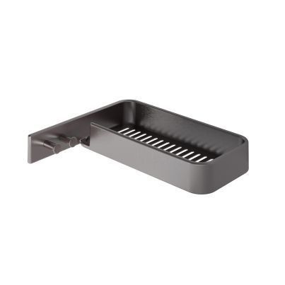 Rectangular Shower Basket GEDY Il Giglio, Gun Metal