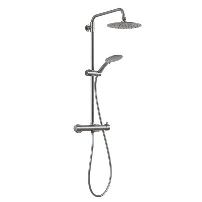 Shower Column GEDY Star plus 02, 4 Jets, 23cm shower head, Gun Metal