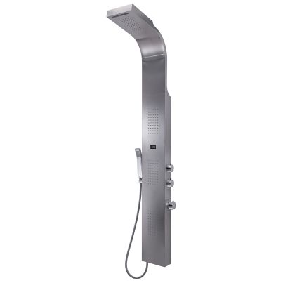 Multi-Function Shower Panel GEDY Spa 02, Thermostatic Mixer, Brushed