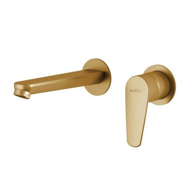 Wall Mixer For Washbasin GEDY Como, Matt Gold