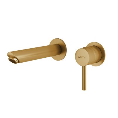 Wall Mixer For Washbasin GEDY Garda, Matt Gold