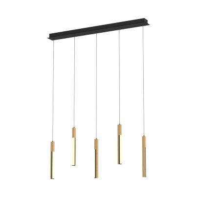 LED Pendant ELIOT MD4768-5-3BMT 25W 3000K black/wood
