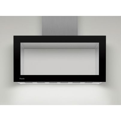 Decorative wall hood P-960 100cm V.1250 eco black glass