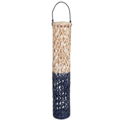 LAYLA ROUND NAT-BLUE LANTERN H100
