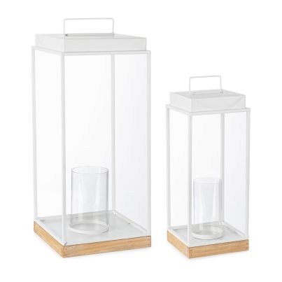 Lantern 2 pcs. CAYLEY 17x42/24x56 cm. white