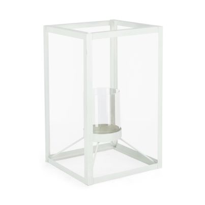 Lantern JANIE 18,5x18,5x30,5 cm. white