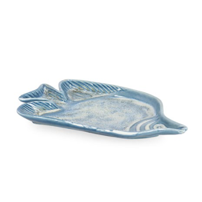 Bizzotto Zacinto Blue Fish Decorative Plate 26x15
