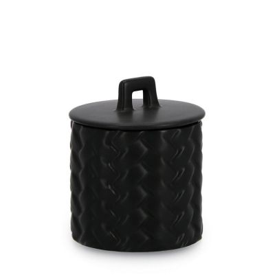 TWINE BLACK CANDLE W-LID D9,5