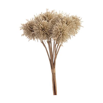 Decorative branch ROB GLITTER 18 cm. champagne