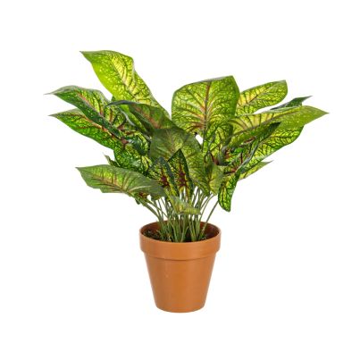 Artificial plant with pot CALADIO 45 cm. variegated