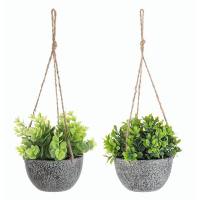 Green artificial plant with pot PUMILA