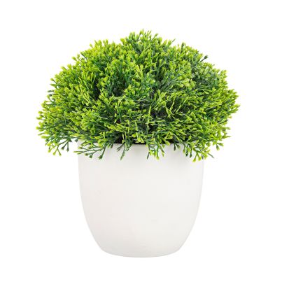 Green artificial plant with pot CORYN 14�16 cm. white/green