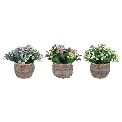 Artificial flower with pot CATHARINE 10,5x17 cm. purple/pink/white